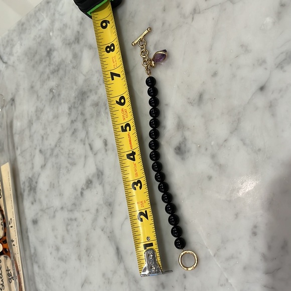 Onyx & Amethyst Bead Bracelet - Picture 3 of 3